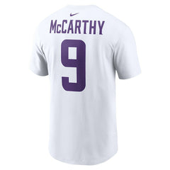 J.J. McCarthy Minnesota Vikings Player Name & Number T-Shirt White - Nike