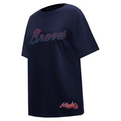 Atlanta Braves Pro Standard Women's Rhinestone Slim Fit T-Shirt On Sale