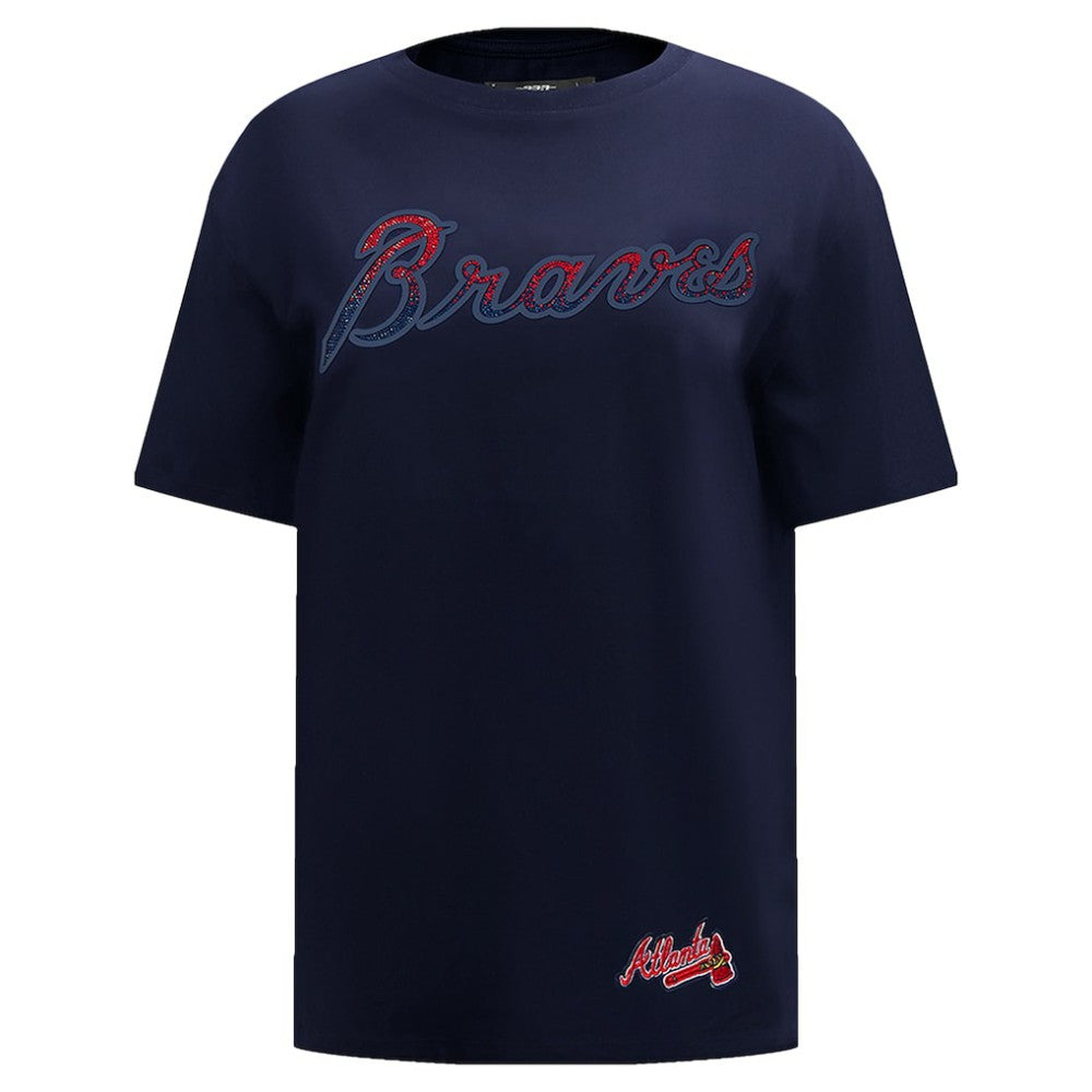 Atlanta Braves Pro Standard Women's Rhinestone Slim Fit T-Shirt On Sale