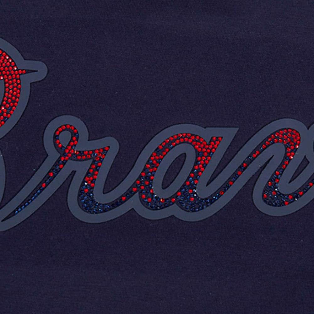 Atlanta Braves Pro Standard Women's Rhinestone Slim Fit T-Shirt On Sale