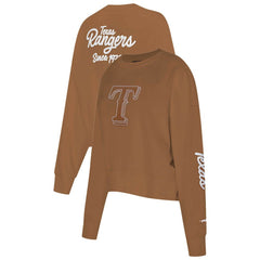 Texas Rangers Pro Standard Women's Paint The City Pullover Cropped Sweatshirt Online
