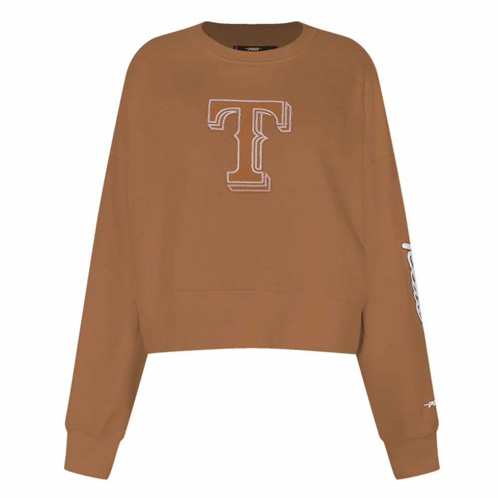 Texas Rangers Pro Standard Women's Paint The City Pullover Cropped Sweatshirt Online
