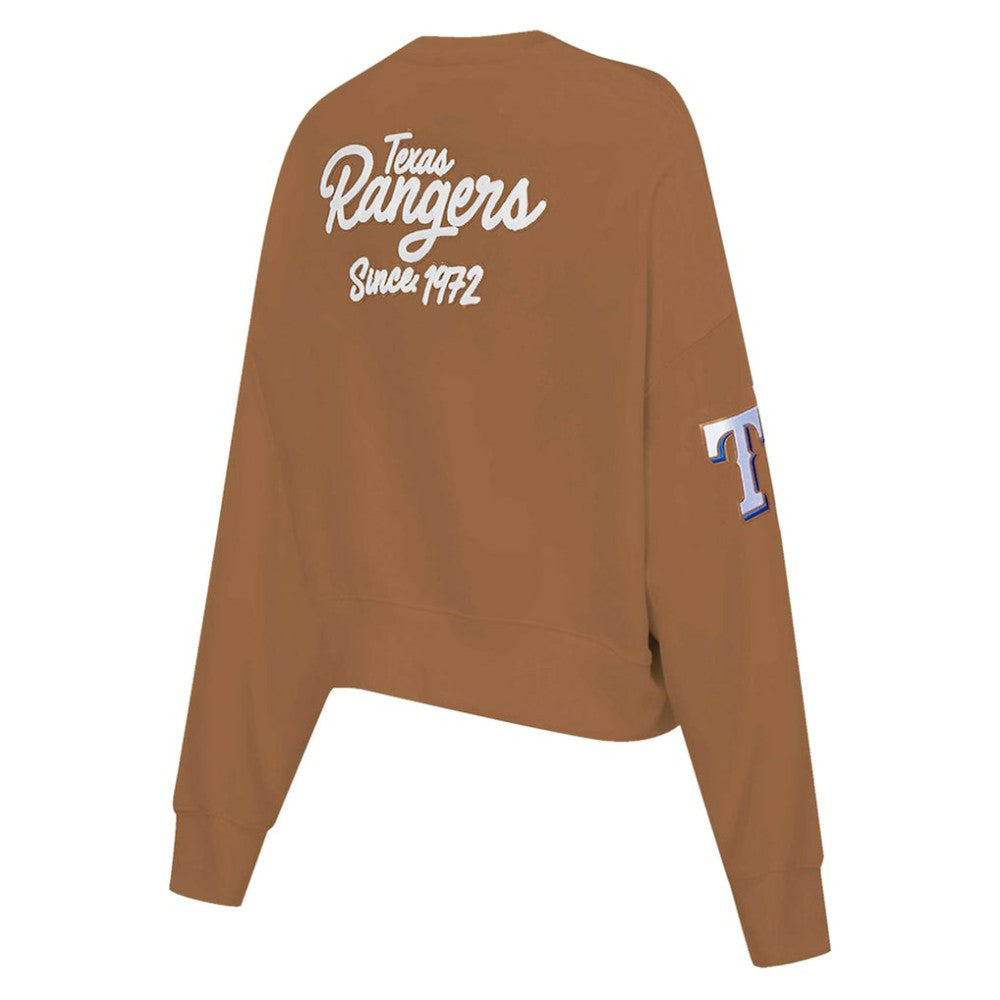 Texas Rangers Pro Standard Women's Paint The City Pullover Cropped Sweatshirt Online