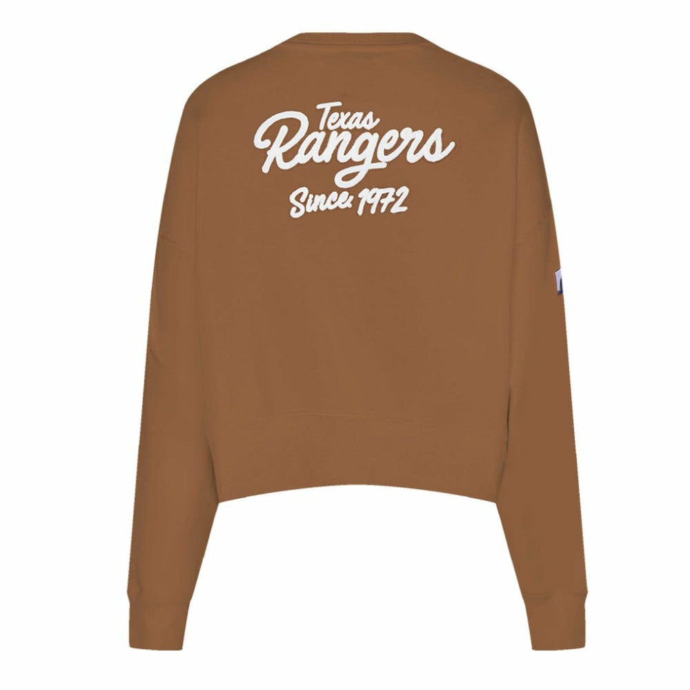 Texas Rangers Pro Standard Women's Paint The City Pullover Cropped Sweatshirt Online