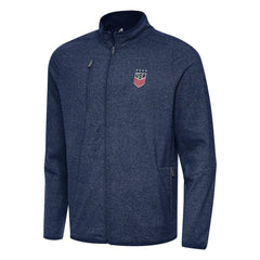 USWNT Antigua Hold-Up Tri-Blend Full-Zip Jacket - Heather Navy
