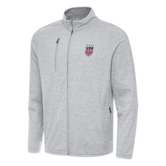 USWNT Antigua Hold-Up Tri-Blend Full-Zip Jacket - Heather Gray