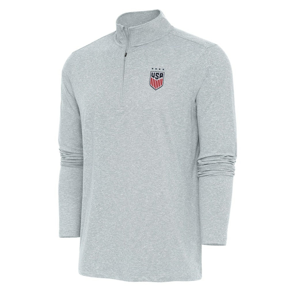 USWNT Antigua Hunk Quarter-Zip Top - Heather Gray