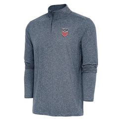 USMNT Antigua Hunk Quarter-Zip Top - Heather Navy