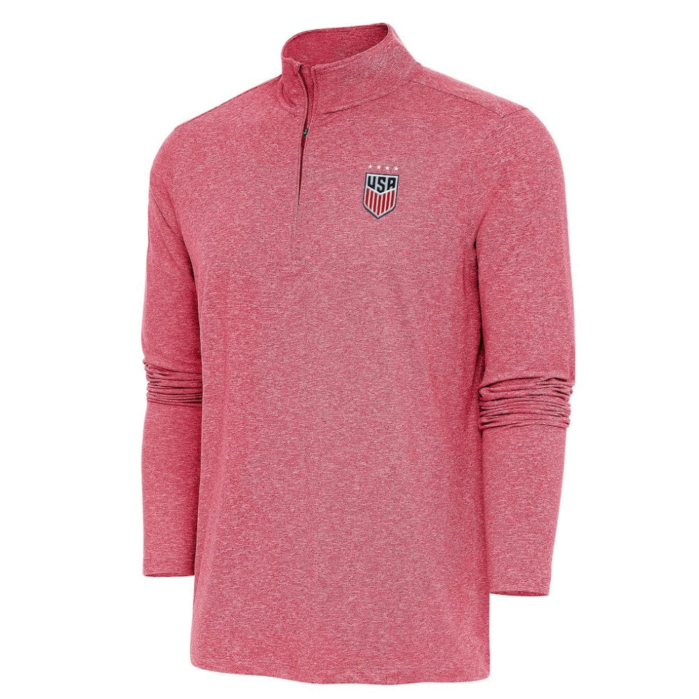 USWNT Antigua Hunk Quarter-Zip Top - Heather Red