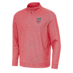 USMNT Antigua Subtle Quarter-Zip Top - Heather Red