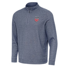 USMNT Antigua Subtle Quarter-Zip Top - Heather Navy