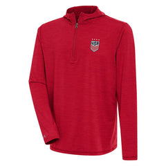 USWNT Antigua Tidy Quarter-Zip Hoodie - Heather Red