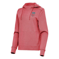 USMNT Antigua Women's Justice Pullover Hoodie - Heather Red