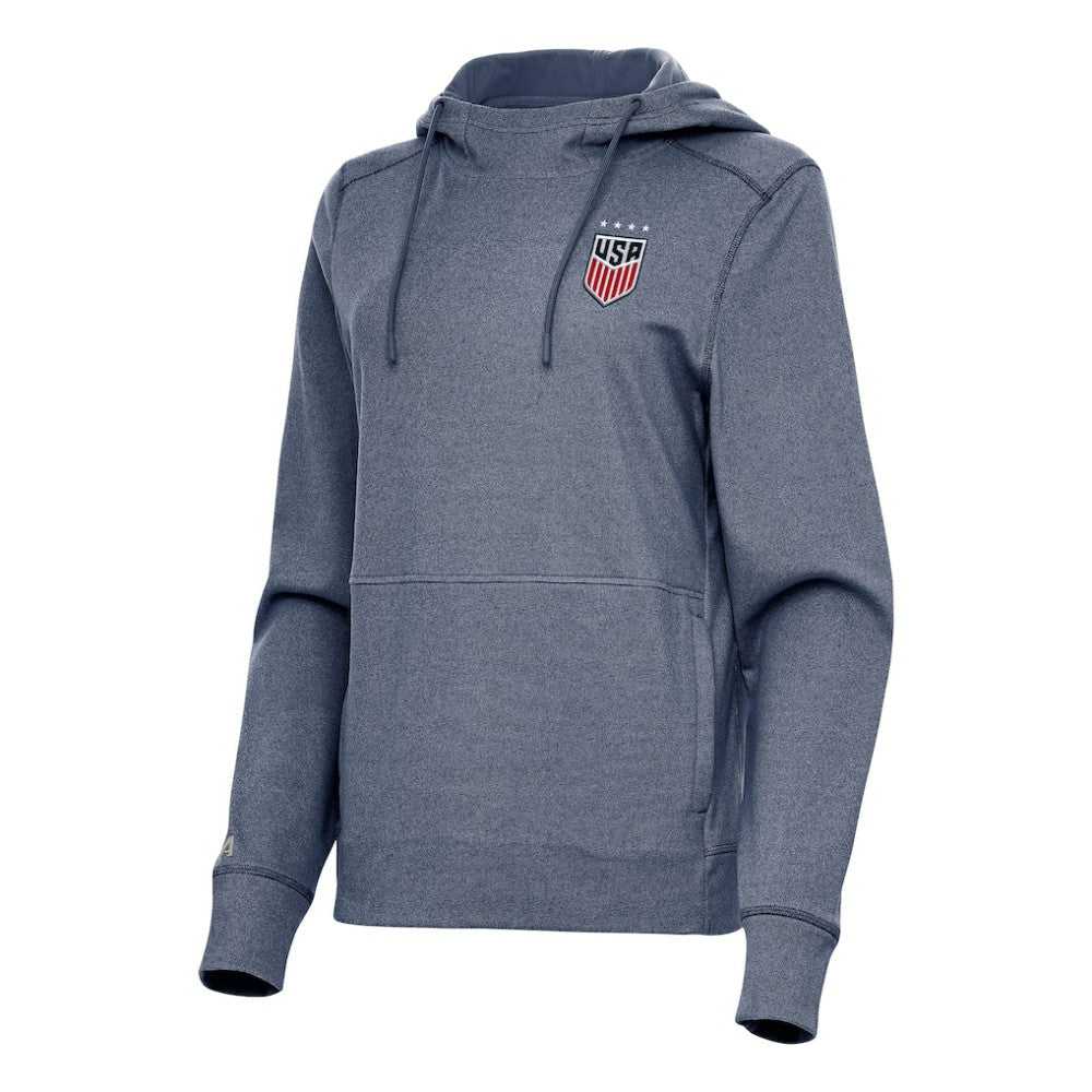 USWNT Antigua Women's Justice Pullover Hoodie - Heather Navy