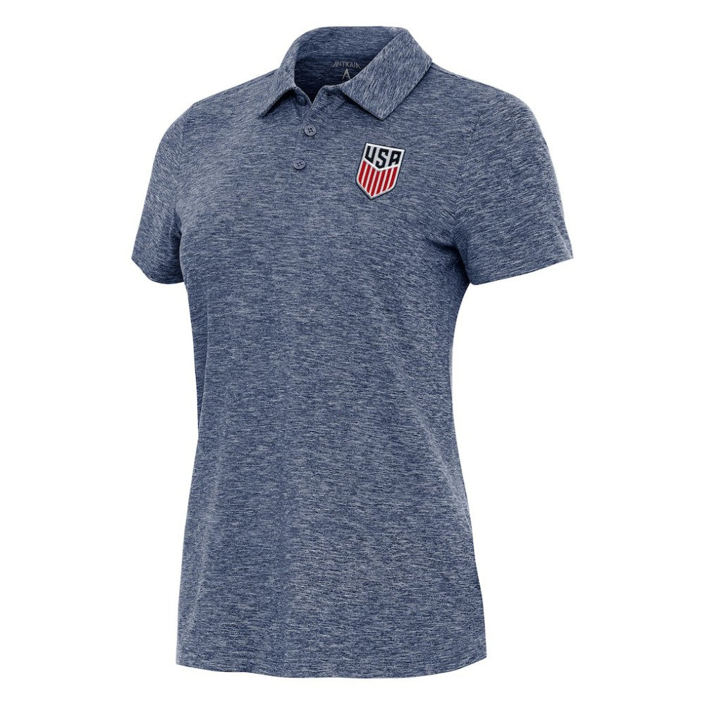 USMNT Antigua Women's Matter Polo - Heather Navy