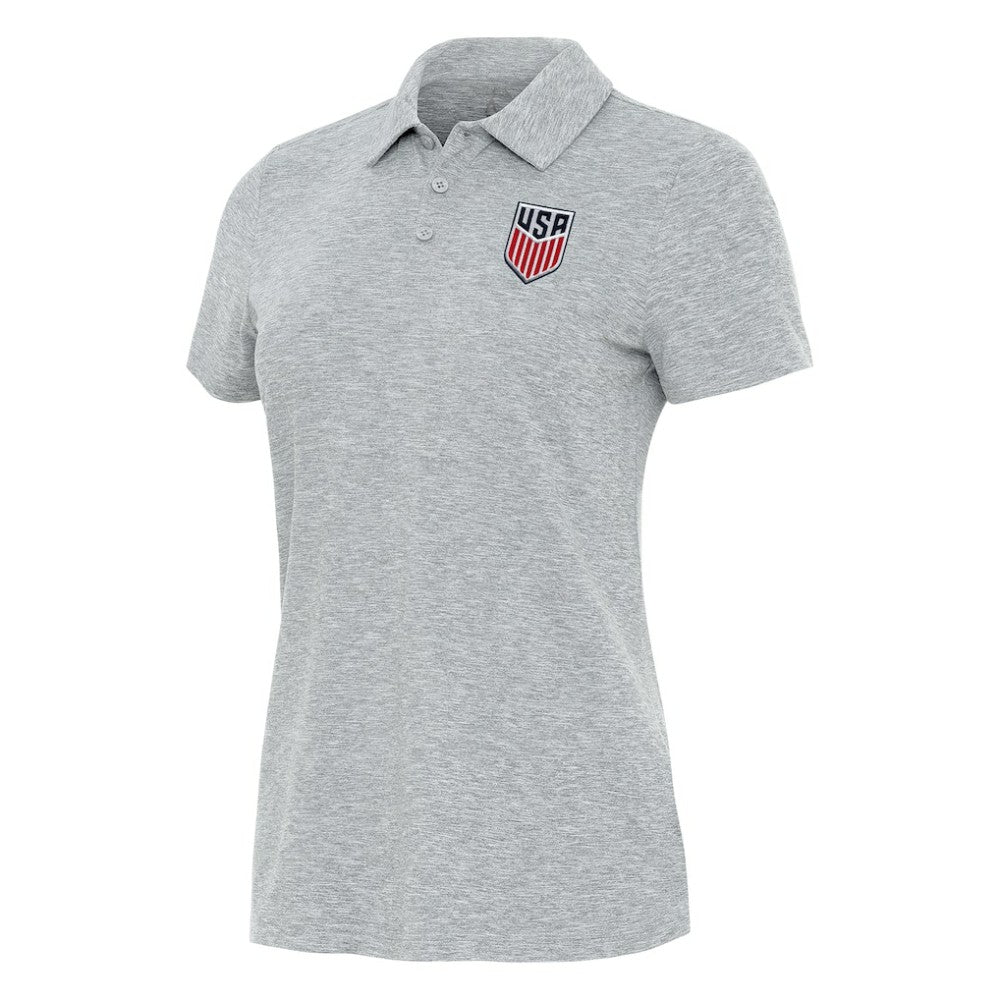 USMNT Antigua Women's Matter Polo - Heather Gray