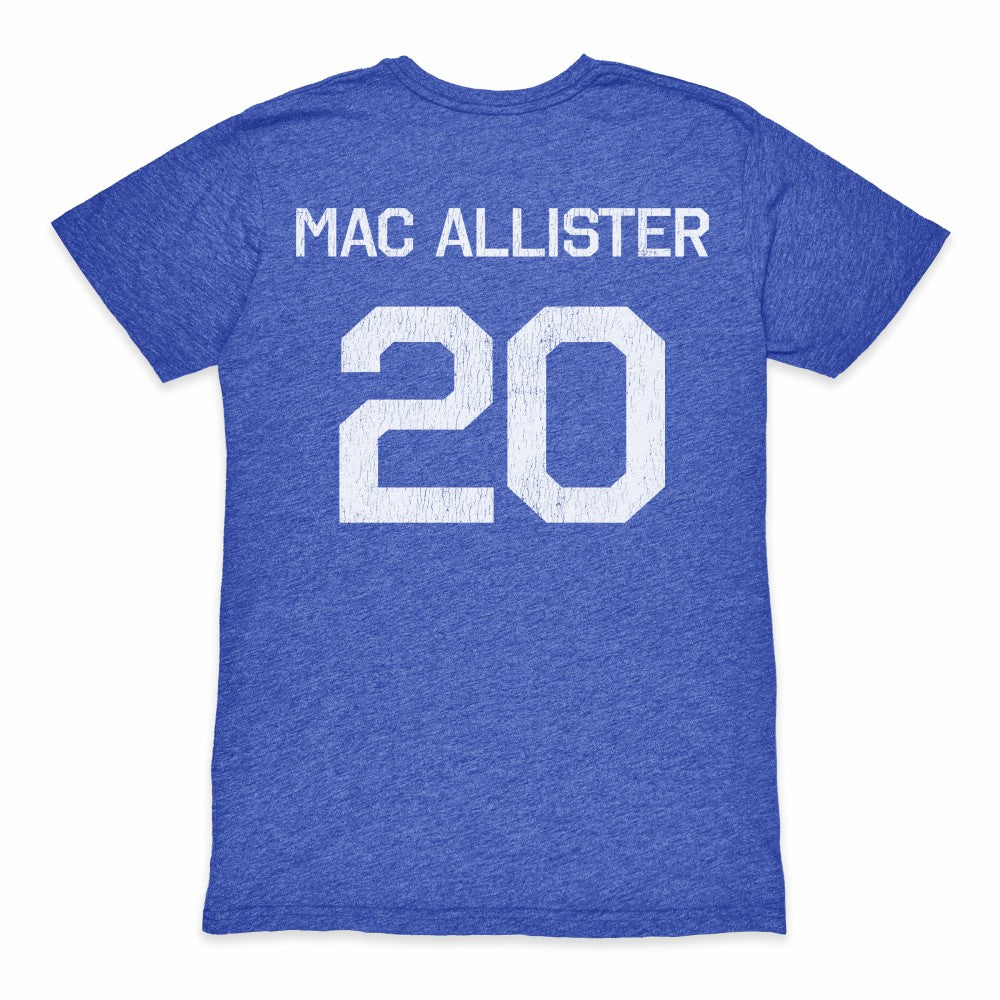 Alexis Mac Allister Argentina National Team 1863FC Retro Name & Number Tri-Blend T-Shirts - Blue