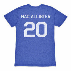 Alexis Mac Allister Argentina National Team 1863FC Retro Name & Number Tri-Blend T-Shirts - Blue