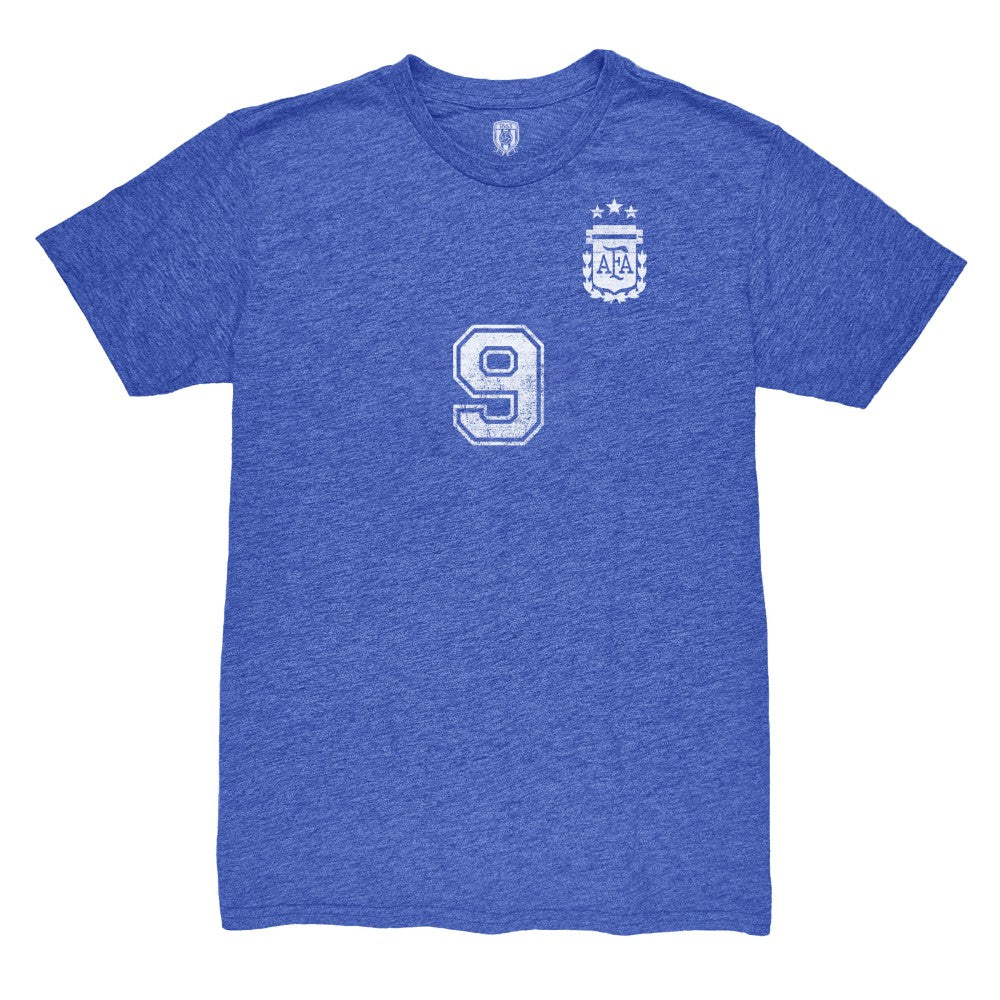 Julián Álvarez Argentina National Team 1863FC Retro Name & Number Tri-Blend T-Shirts - Blue