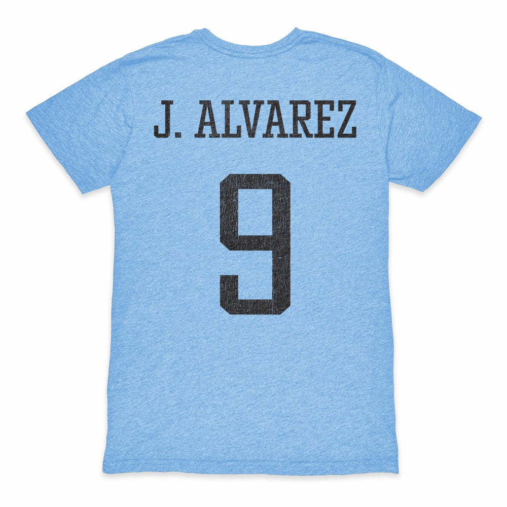 Julián Álvarez Argentina National Team 1863FC Player Retro Tri-Blend T-Shirts - Light Blue
