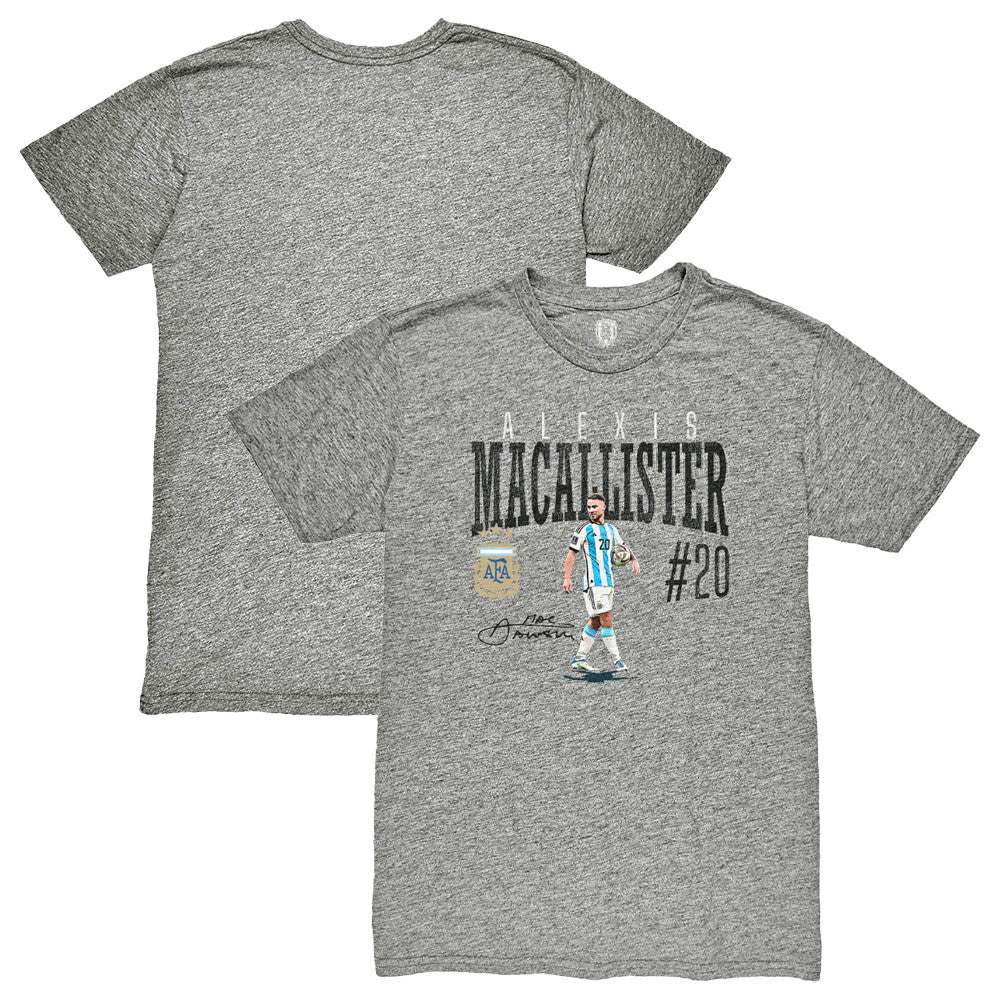 Alexis Mac Allister Argentina National Team 1863FC Snapshot Tri-Blend T-Shirts - Heather Gray