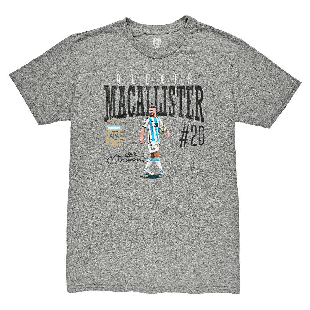 Alexis Mac Allister Argentina National Team 1863FC Snapshot Tri-Blend T-Shirts - Heather Gray