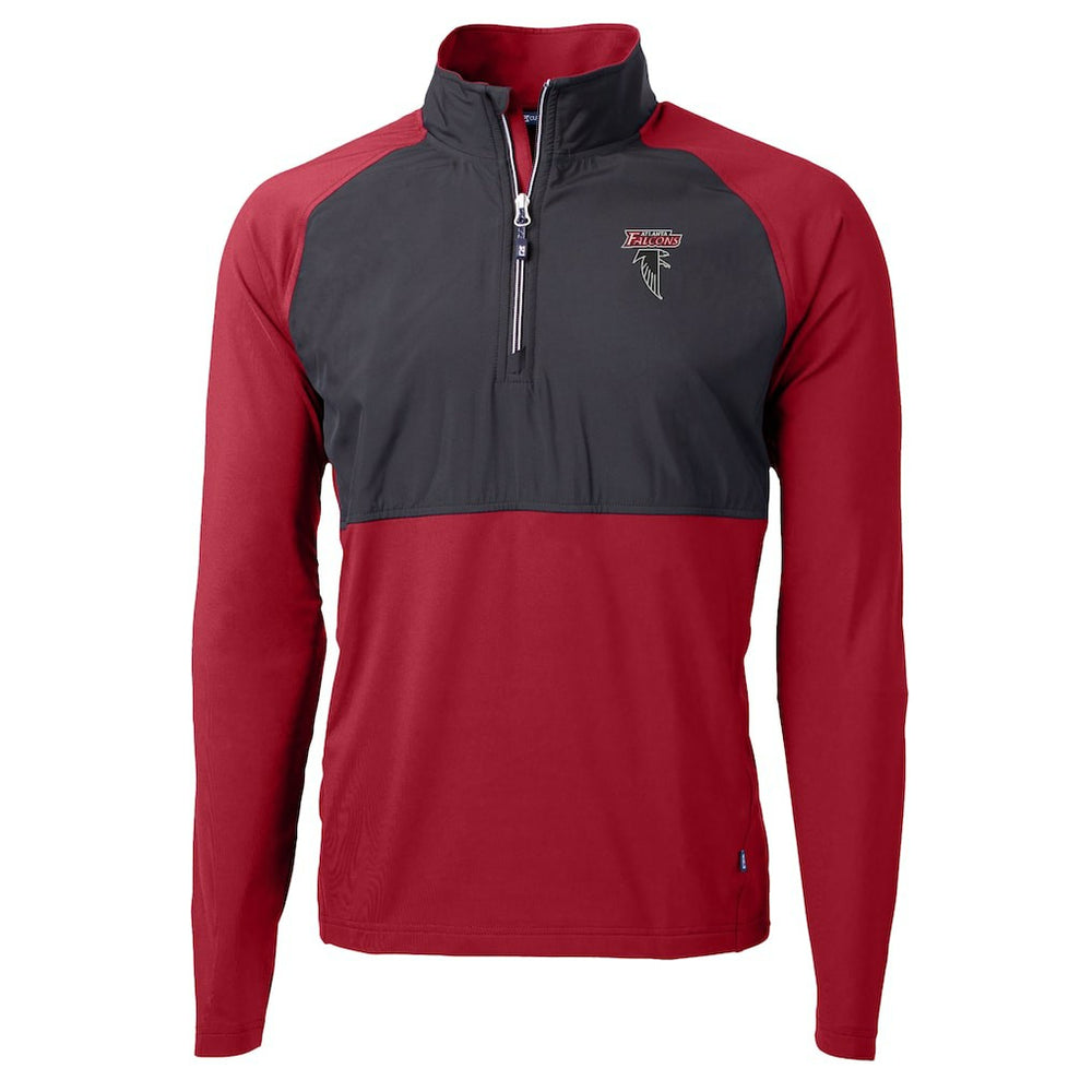 Atlanta Falcons Cutter & Buck Adapt Eco Knit Hybrid Recycled Raglan DryTec Quarter-Zip Top Red - NFL