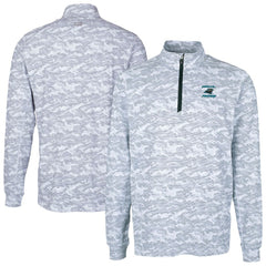 Carolina Panthers Cutter & Buck Traverse Camo Print Stretch DryTec Quarter-Zip Top Charcoal - NFL