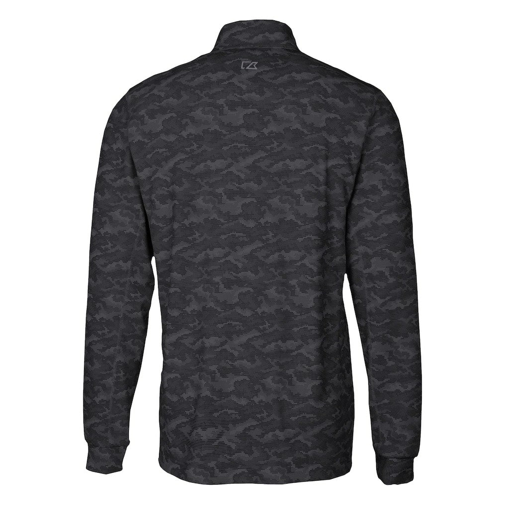 Carolina Panthers Cutter & Buck Traverse Camo Print Stretch DryTec Quarter-Zip Top Black - NFL