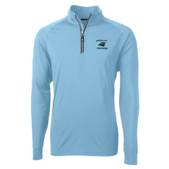 Carolina Panthers Cutter & Buck Adapt Eco Knit Stretch Recycled Raglan Quarter-Zip DryTec Top Light Blue - NFL