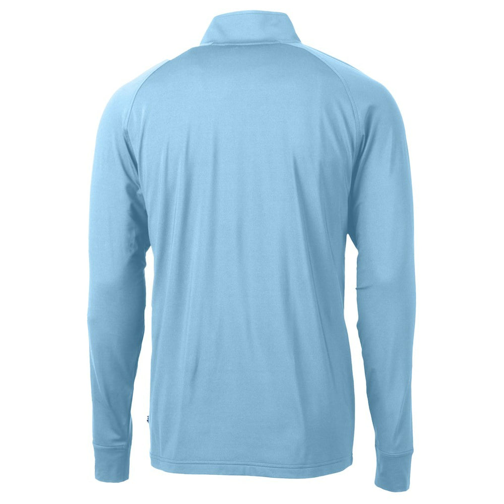 Carolina Panthers Cutter & Buck Adapt Eco Knit Stretch Recycled Raglan Quarter-Zip DryTec Top Light Blue - NFL