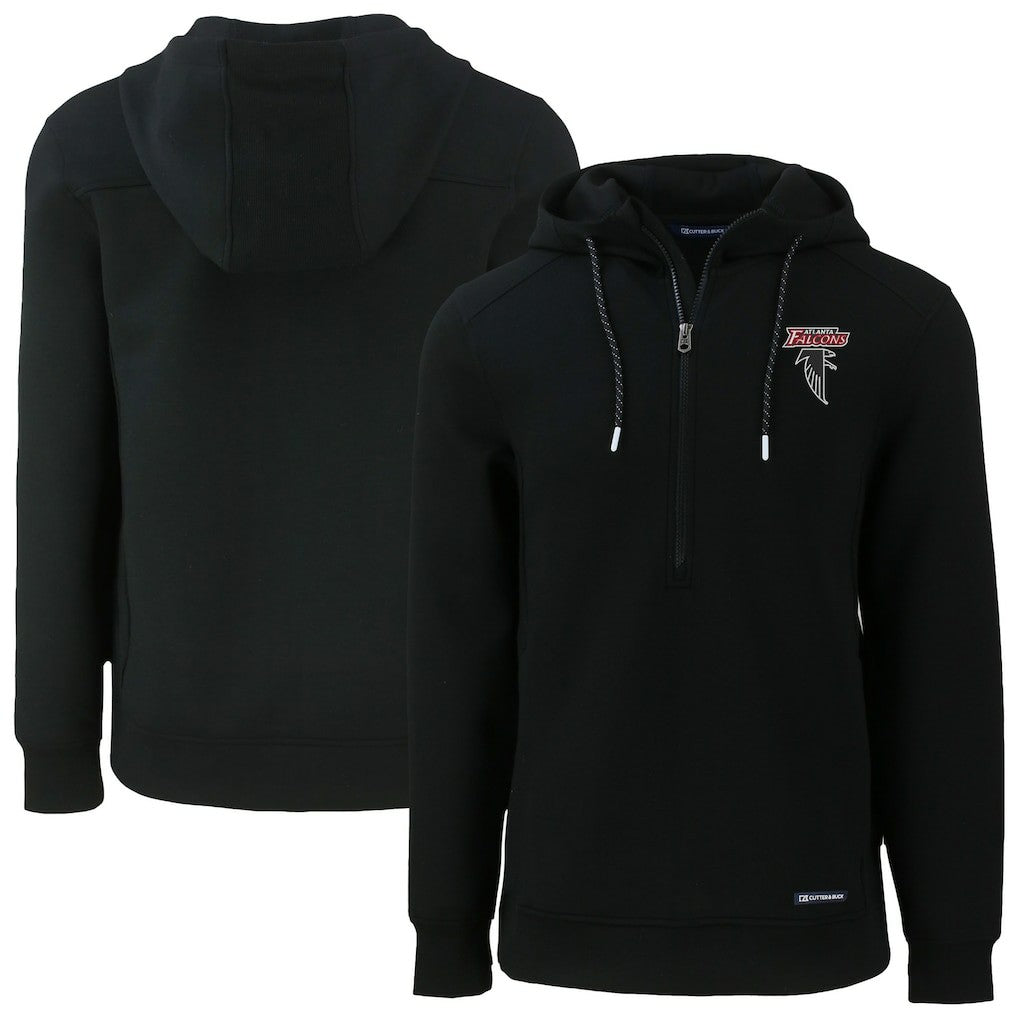 Atlanta Falcons Cutter & Buck Roam Eco Recycled Half-Zip Hoodie Black - NFL