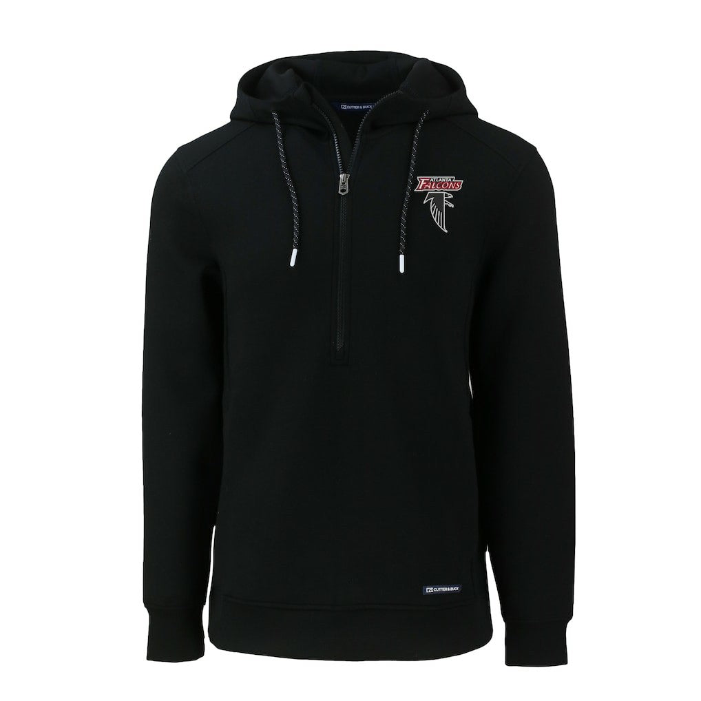 Atlanta Falcons Cutter & Buck Roam Eco Recycled Half-Zip Hoodie Black - NFL