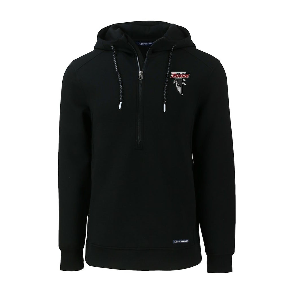 Atlanta Falcons Cutter & Buck Roam Eco Recycled Half-Zip Hoodie Black - NFL