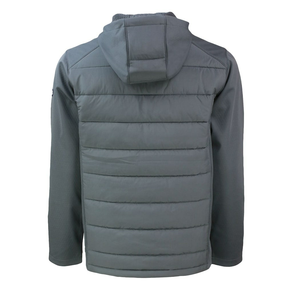 Carolina Panthers Cutter & Buck Evoke Hybrid Eco Softshell Recycled Full-Zip Hoodie Jacket Gray - NFL