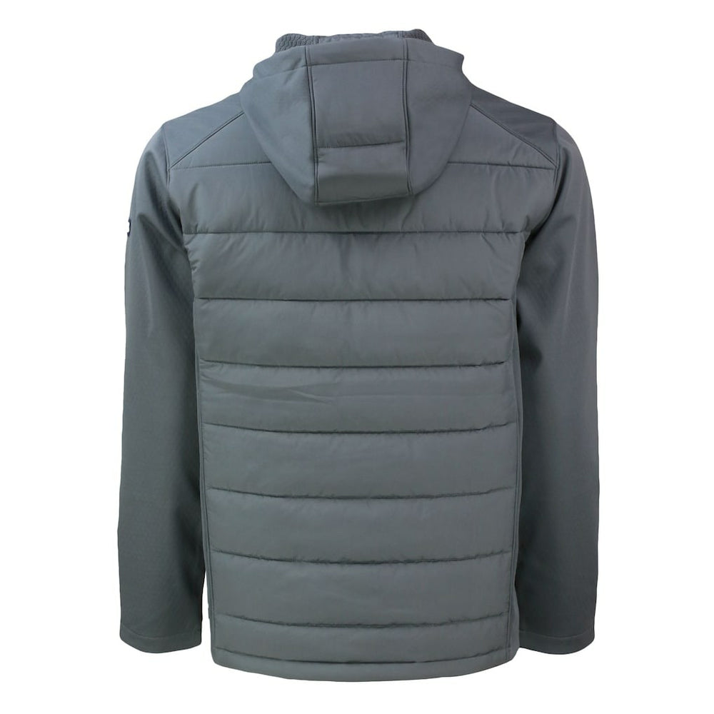 Carolina Panthers Cutter & Buck Evoke Hybrid Eco Softshell Recycled Full-Zip Hoodie Jacket Gray - NFL