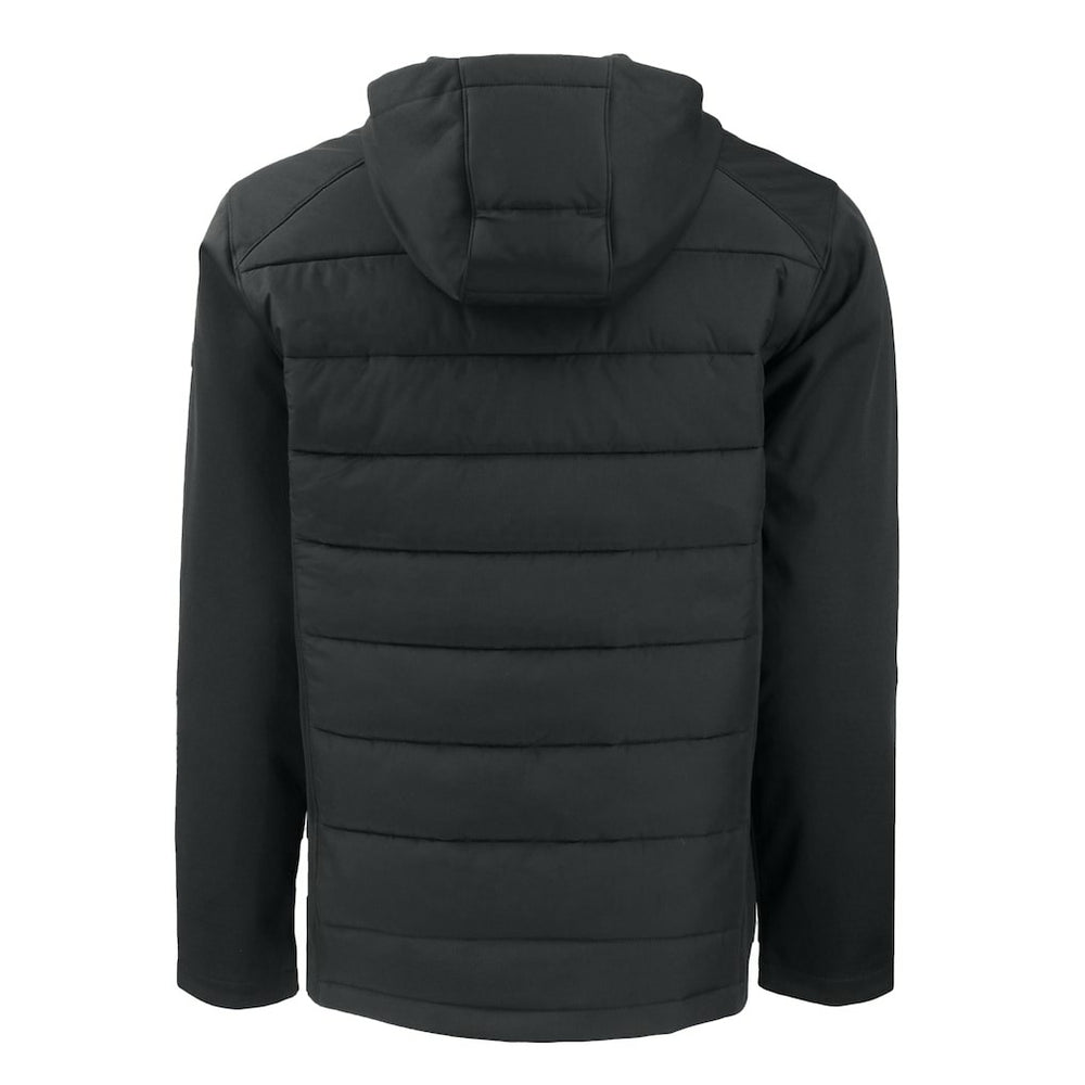 Carolina Panthers Cutter & Buck Evoke Hybrid Eco Softshell Recycled Full-Zip Hoodie Jacket Black - NFL