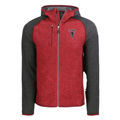 Atlanta Falcons Cutter & Buck Mainsail Hoodie Raglan Full-Zip Jacket Heather Red - NFL