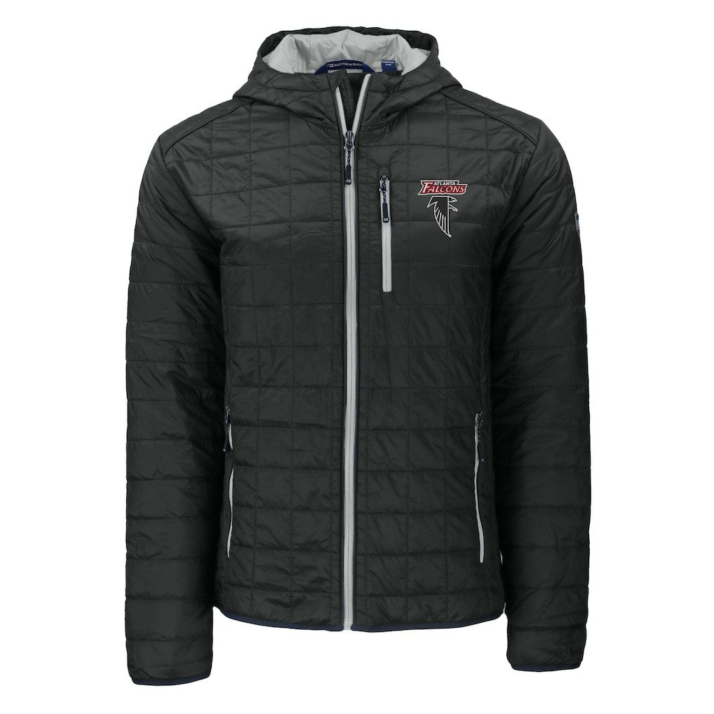 Atlanta Falcons Cutter & Buck Rainier PrimaLoft Eco Insulated Full-Zip Puffer Jacket Black - NFL