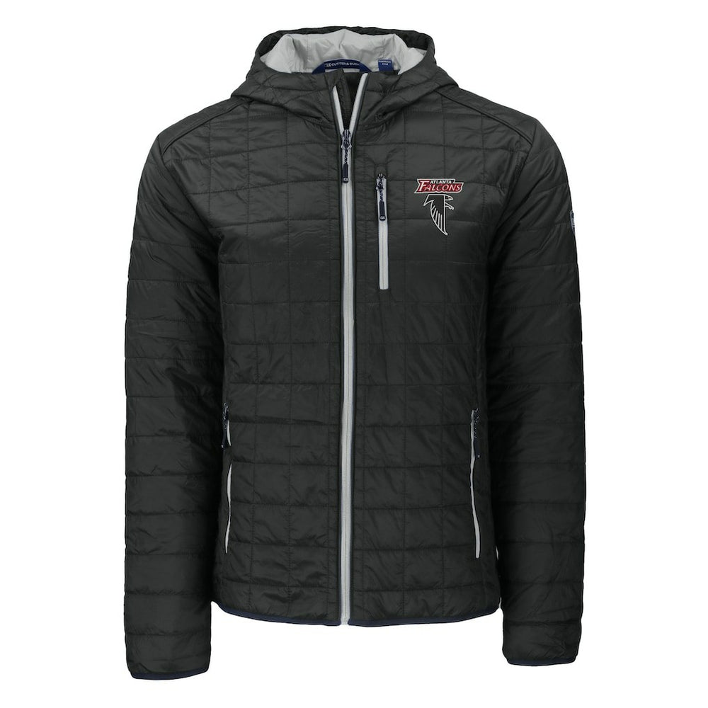 Atlanta Falcons Cutter & Buck Rainier PrimaLoft Eco Insulated Full-Zip Puffer Jacket Black - NFL
