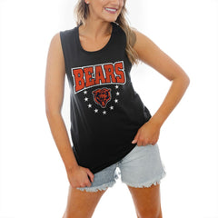 Chicago Bears Gameday Couture Women's Baby You're A Star Racerback Scoop Neck Tapered Tank Top Black - NFL