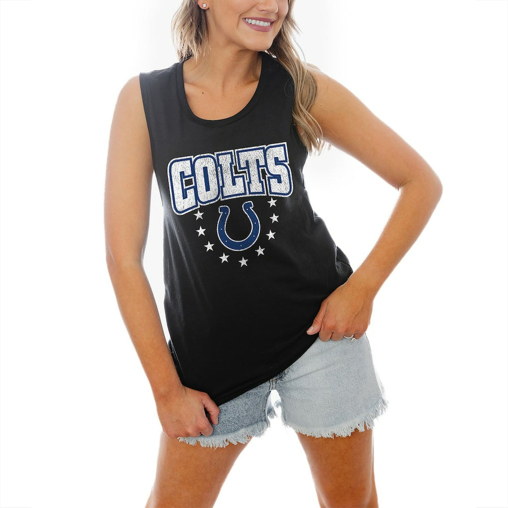 Indianapolis Colts Gameday Couture Women's Baby You're A Star Racerback Scoop Neck Tapered Tank Top Black - NFL