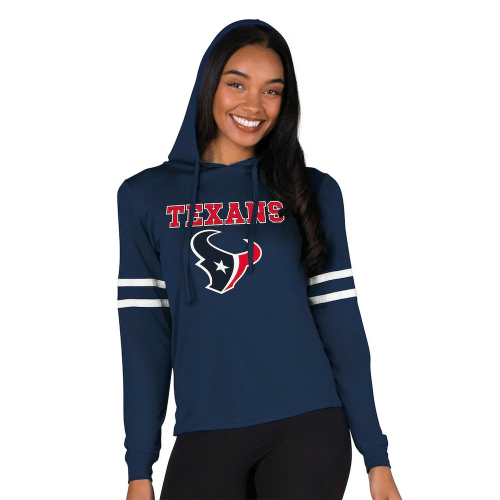 Houston Texans Concepts Sport Women's Marathon Long Sleeve Hoodie Top Navy - NFL