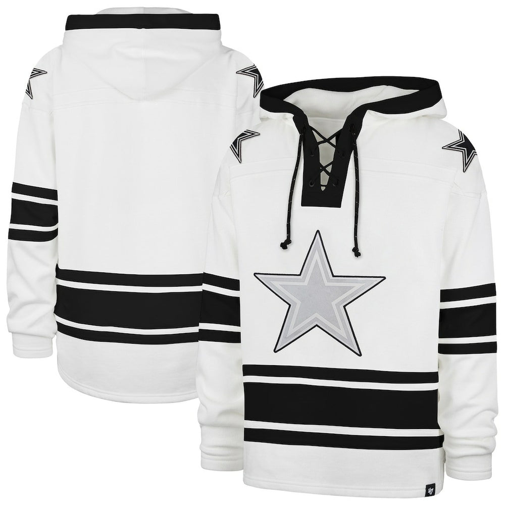 Dallas Cowboys '47 After Image Superior Lacer Pullover Hoodie White - 47 brand