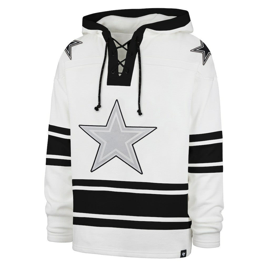 Dallas Cowboys '47 After Image Superior Lacer Pullover Hoodie White - 47 brand