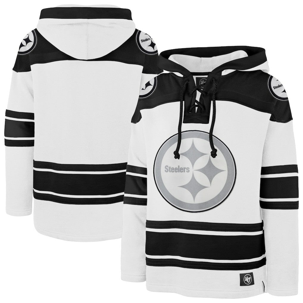 Pittsburgh Steelers '47 After Image Superior Lacer Pullover Hoodie White - 47 brand