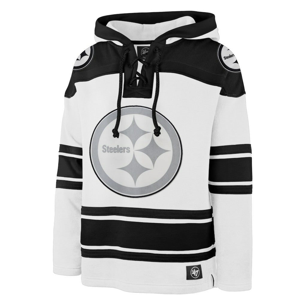 Pittsburgh Steelers '47 After Image Superior Lacer Pullover Hoodie White - 47 brand