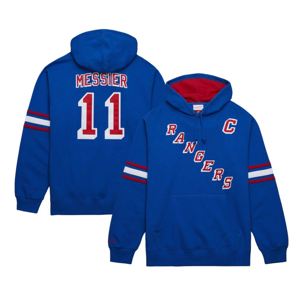 Mark Messier New York Rangers Mitchell & Ness Name & Number Premium Pullover Hoodie Blue