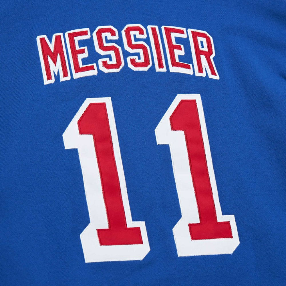 Mark Messier New York Rangers Mitchell & Ness Name & Number Premium Pullover Hoodie Blue