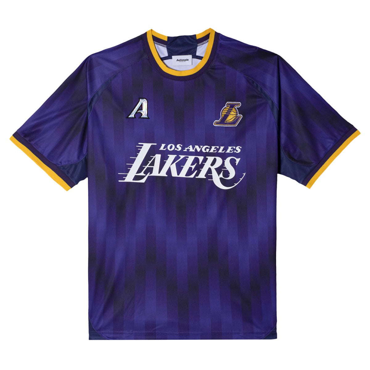 Los Angeles Lakers Authmade x NBA Soccer Kit Fashion Jersey - Purple on sale | NBA Jerseys